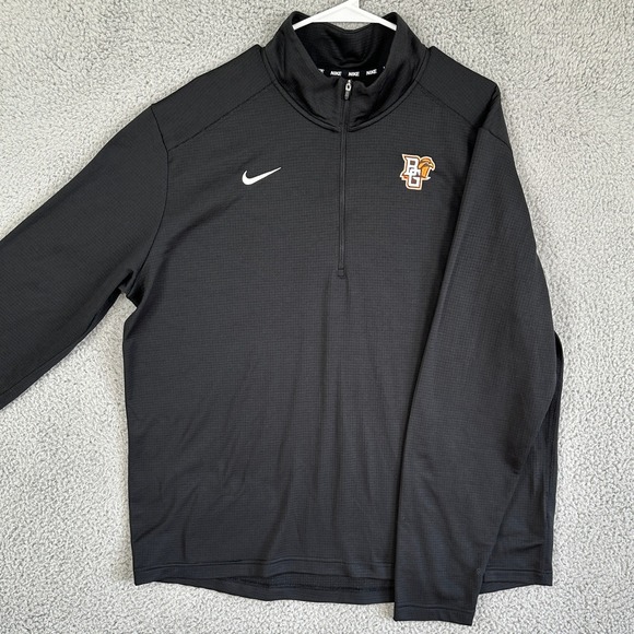 Bowling Green Falcons Dri-Fit Shirt Pullover Mens XL Black Quarter Zip Logo Nike